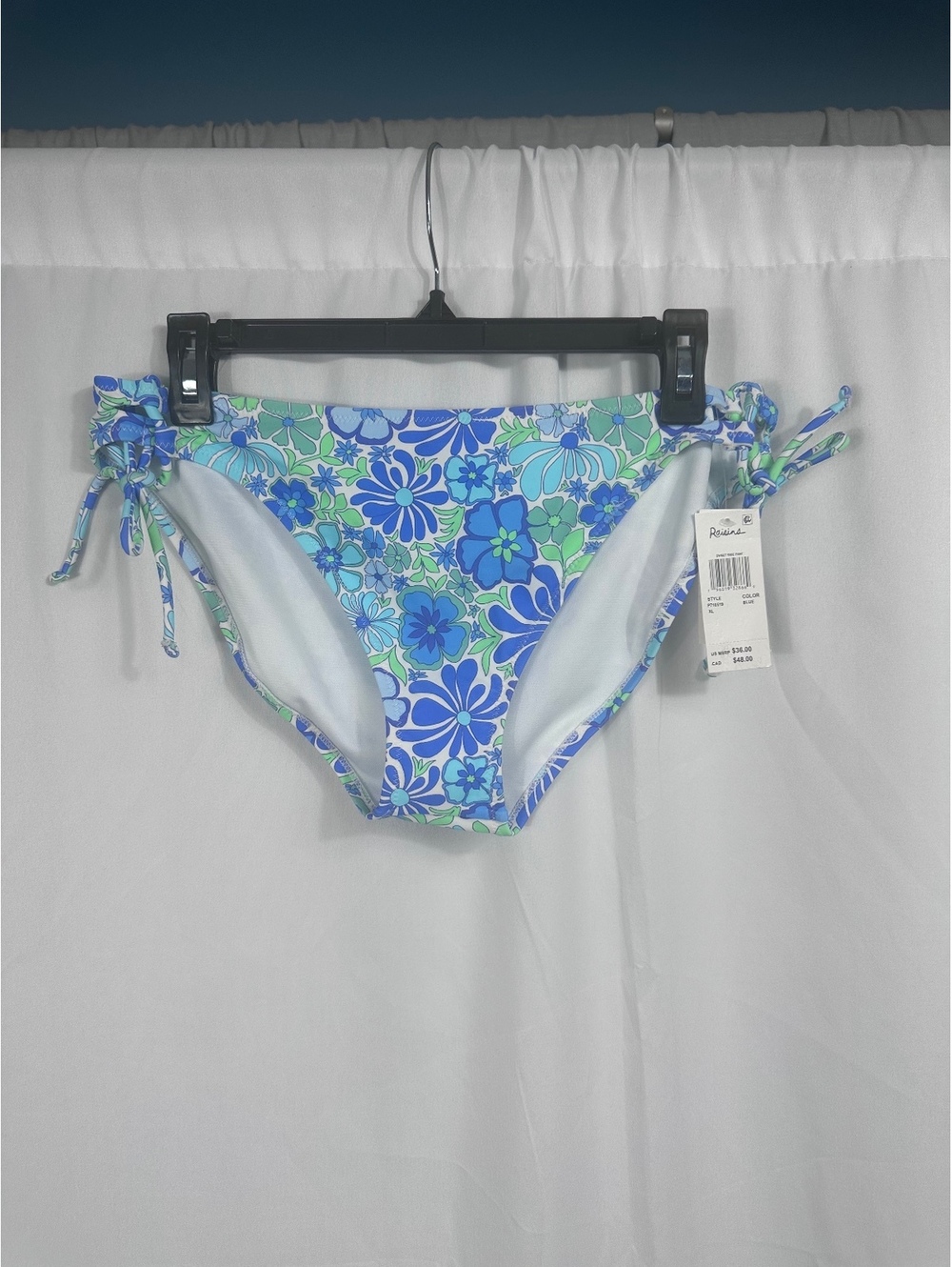 Raisins XL Floral Sweet Side Pant Bikini Bottoms in Blue